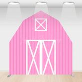 Lofaris Pink White Wooden Barn Door Arch Backdrop For Party